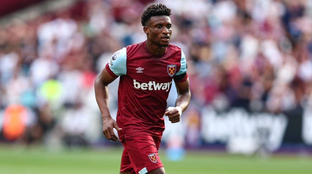Hình ảnh Mohammed Kudus trong màu áo West Ham, cho thấy khả năng anh sẽ rời câu lạc bộ trong kỳ chuyển nhượng mùa hè.