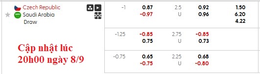Phân tích chuyên sâu và dự đoán tỷ số trận CH Séc gặp Saudi Arabia