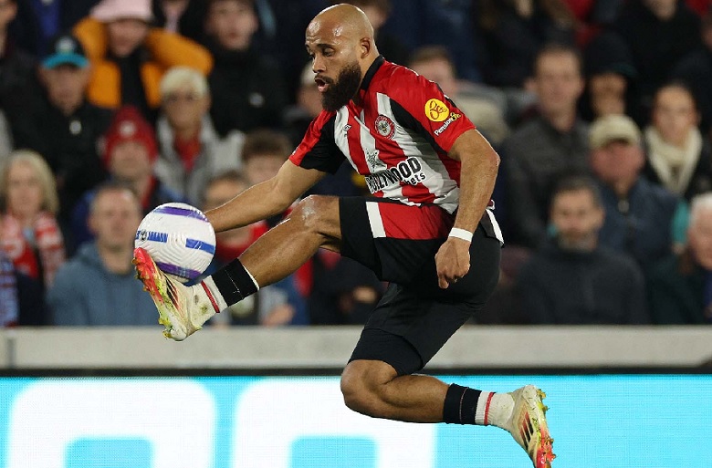 Tiền đạo Bryan Mbeumo trong màu áo Brentford, mục tiêu chuyển nhượng hàng đầu của Manchester United