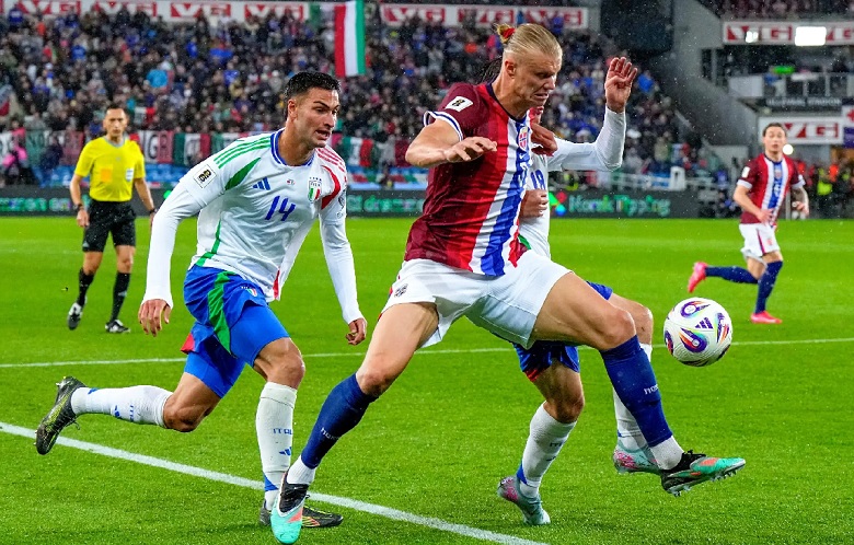 Tiền đạo Erling Haaland ăn mừng bàn thắng vào lưới Italia, góp phần giúp Na Uy giành chiến thắng 3-0 tại vòng loại World Cup 2026.